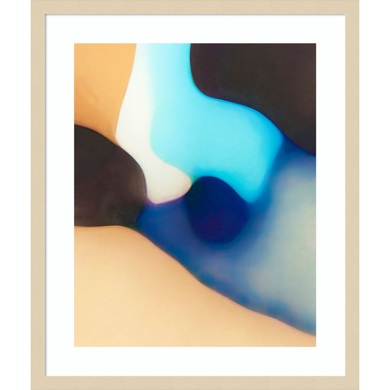 Reproduction d'art encadrée en bois «Interlocking Colors VI» par Alonzo Saunders, H 25 po x l 21 po