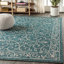 Tapis sarcelle / gris tissé texturé Hagerman-1909177990