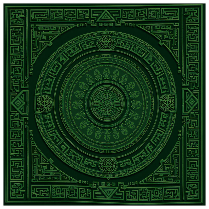Rideaux de douche complexes vert Mandala, L 70 po x H 72 po