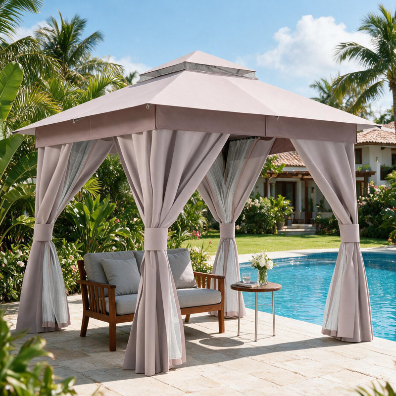 Gazebo pliant en acier de 2,4 m de large x 2,4 m de profondeur
