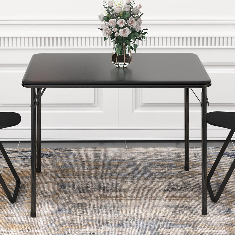 Folding Table, 33.6 Inch Folding Card Table, Black