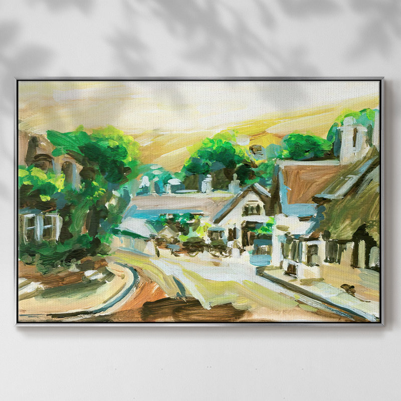 Spring Village II, reproduction d'art sur toile, H 27 po x l 41 po x P 2 po, Argent