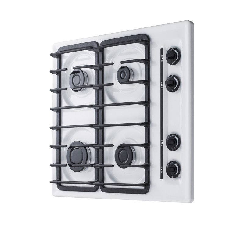 Summit Appliance 24" Gas 4 Burner Cooktop, White