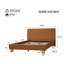 Structure de lit Arlo Modern Glam avec tête de lit courbée épaisse et pieds en bois massif-125959312