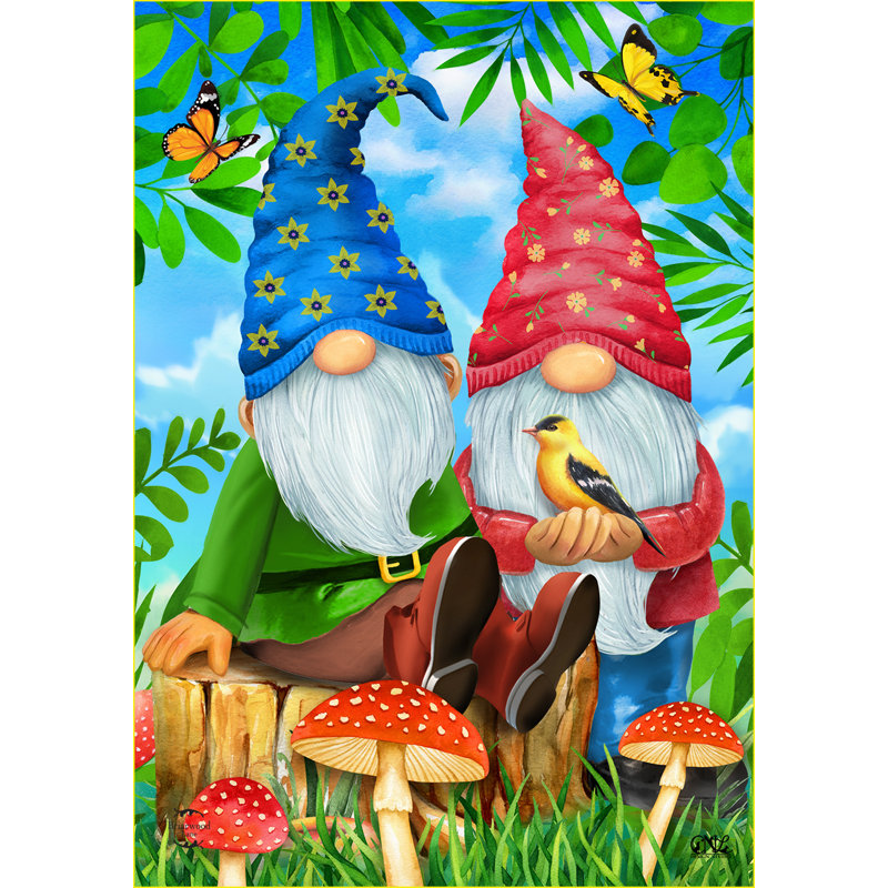 Gnome Sweet Gnome Spring House Flag