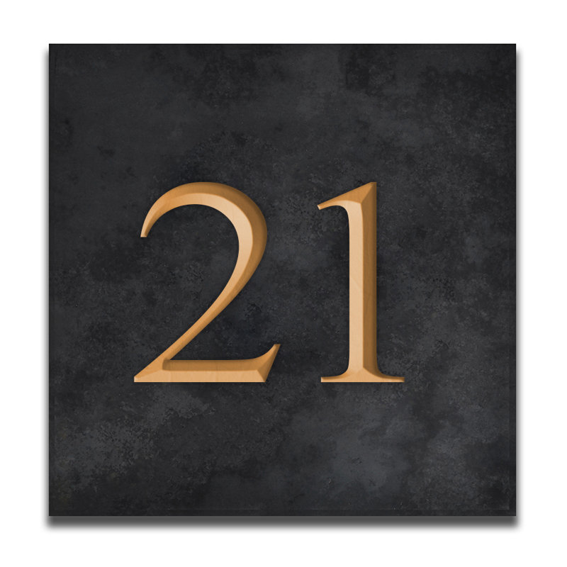 Velia 17.78cm H Stone House Number, Gold, 21