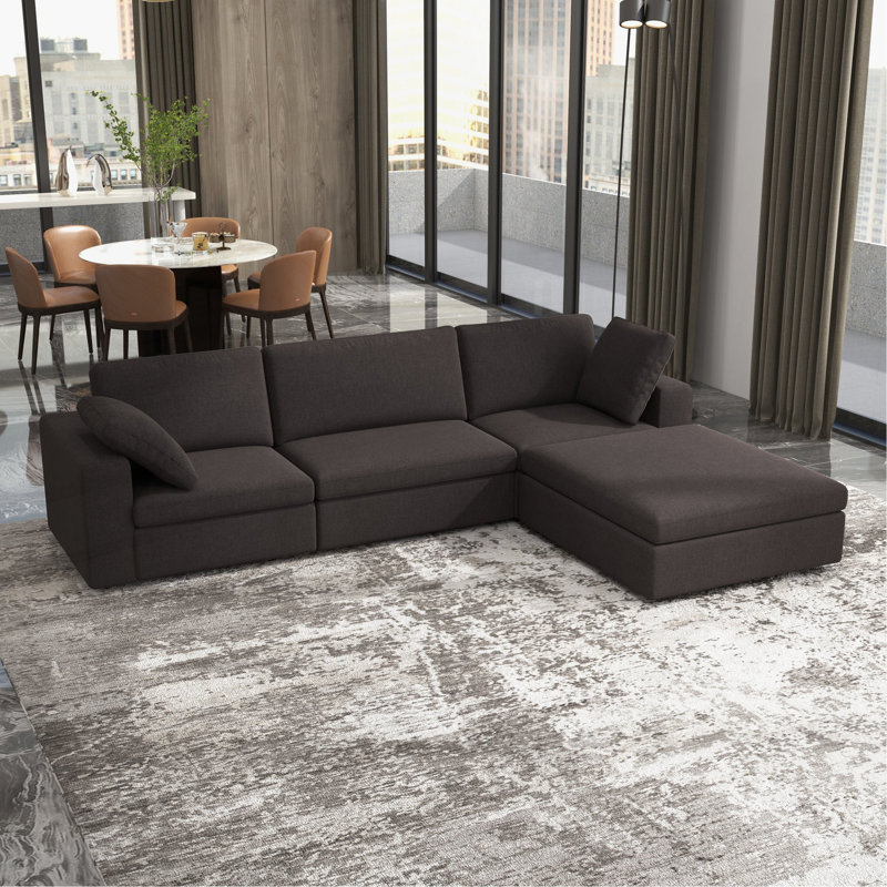 Canapé luxueux en tissu moderne avec une fabrication robuste et un design élégant