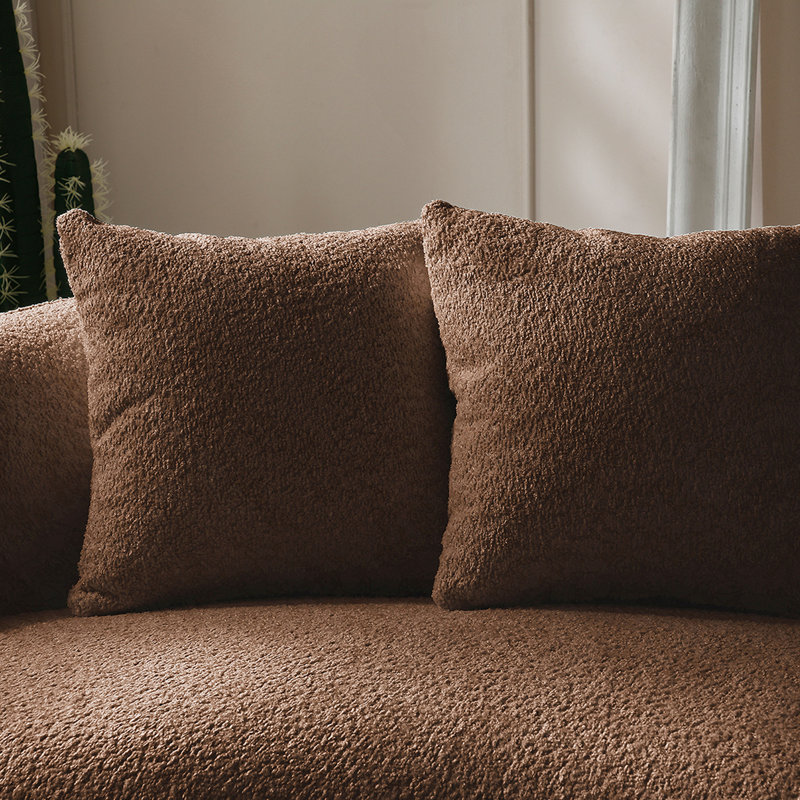 Charmant canapé de loisirs demi-lune avec tissu bouclé doux et design moderne