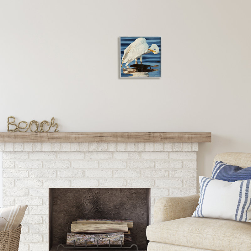«Highland Dunes Crane Bird», art giclée par David Kiehm, H 12 po x l 12 po x P 1,5 po, Estampe numérique Farmhouse