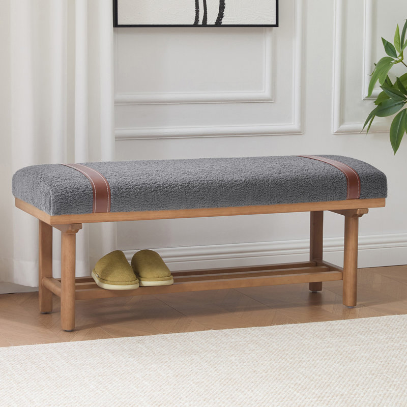 Teddy Upholstered Storage Bench, Dark Grey
