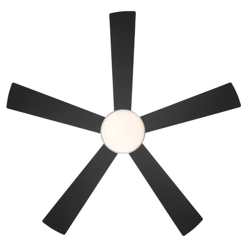 54" Eclipse 5 - Blade LED Smart Standard Ceiling Fan with Remote Control and Light Kit Included, Works With Google Assistant, Amazon Alexa, iOS and Android App