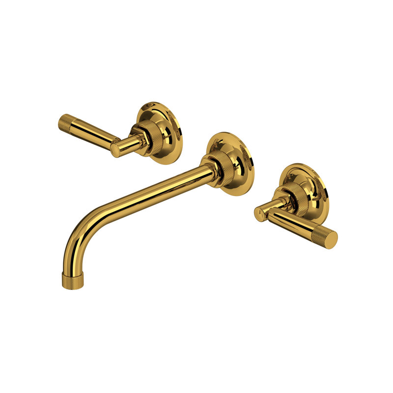 Graceline Wall Mount Lavatory Faucet Trim, Unlaquered Brass