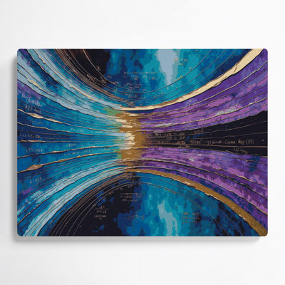 Space Electromagnetic spectrum charts Purple Metal Wall Art