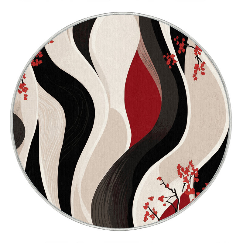 Sakura Swirl Rug, Round 3'
