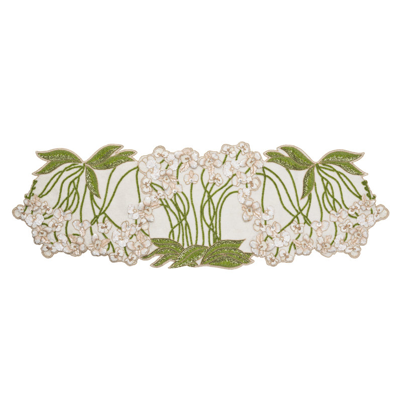 Orchid Handmade Floral Table Runnner