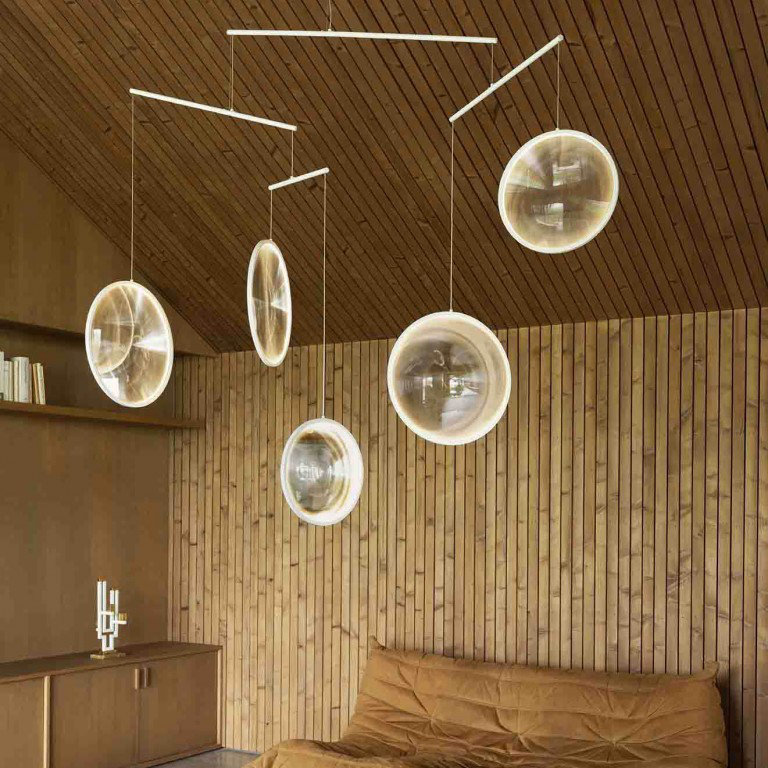 Focus 5 - Light LED Sphere Chandelier, White