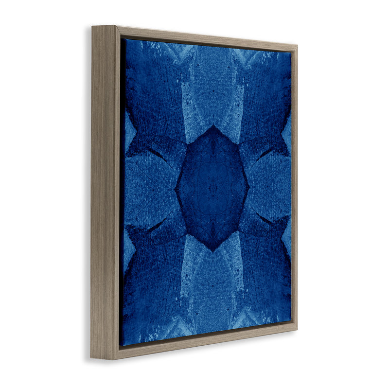 Cadre flottant bleu par El Perkin, Cadre flottant orme Montalcino, H 25 po x l 25 po