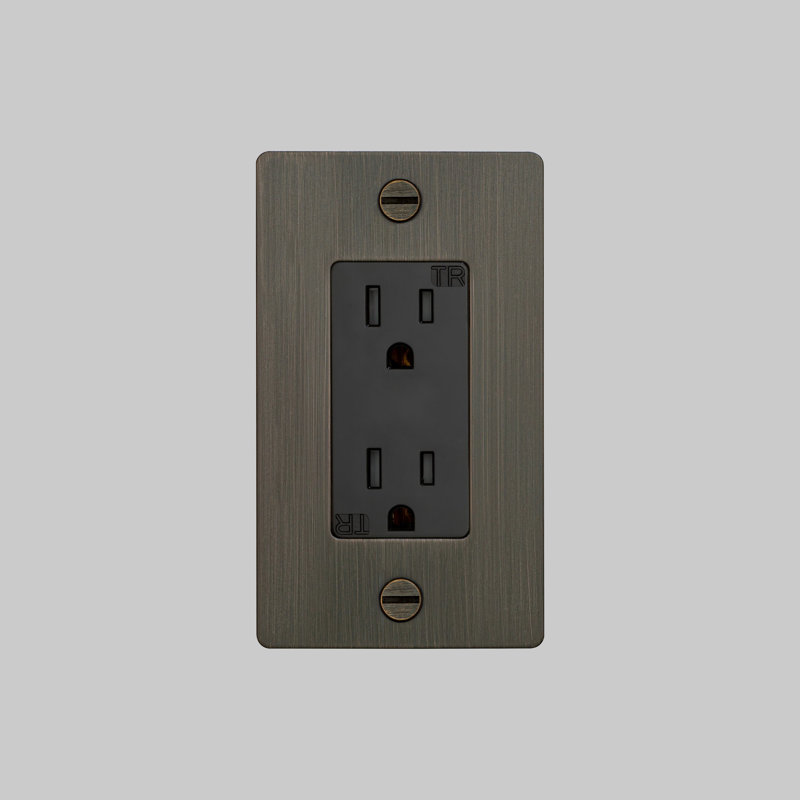 1G Duplex Outlet / Without Logo , Bronze