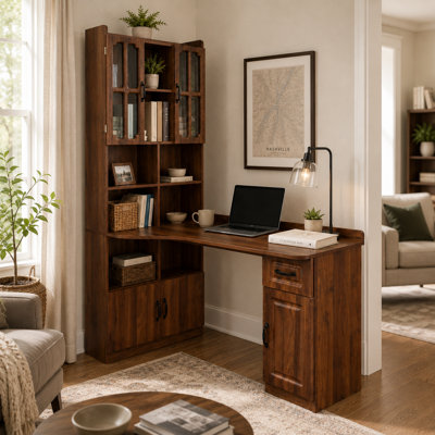 Modern Extendable Desk Bookshelf
