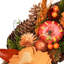 Couronne d'automne avec fleurs orange et courges en forme de pomme de pin 13,25 pouces