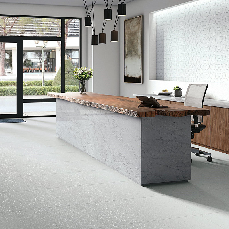 Birthplace 24" W x 48" L Porcelain Terrazzo Look Singular Tile, Cloud