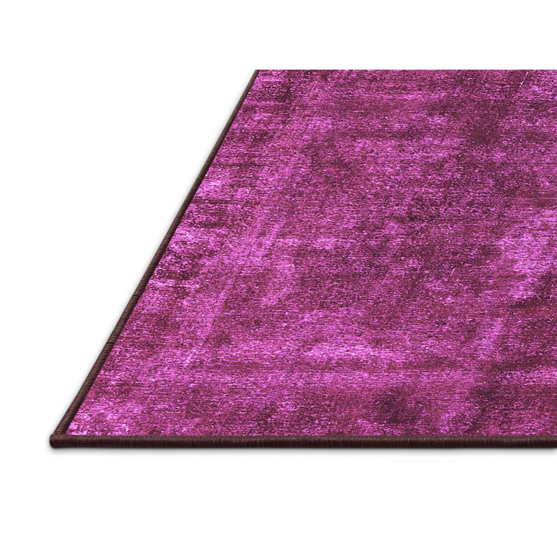 Tapis oriental rose tissé à la machine, Rectangle 2 pi x 3 pi