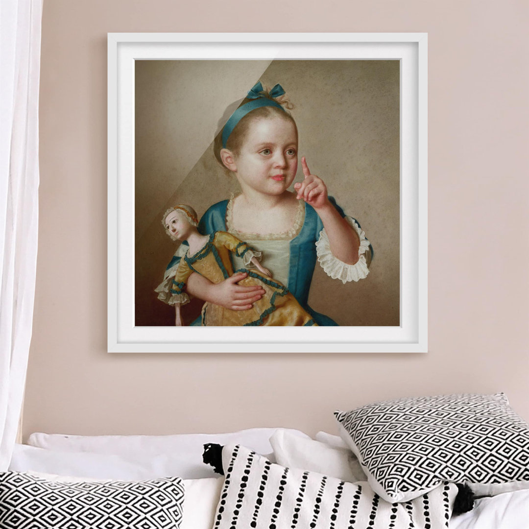 Gerahmter Kunstdruck Girl with Doll von Jean Etienne Liotard