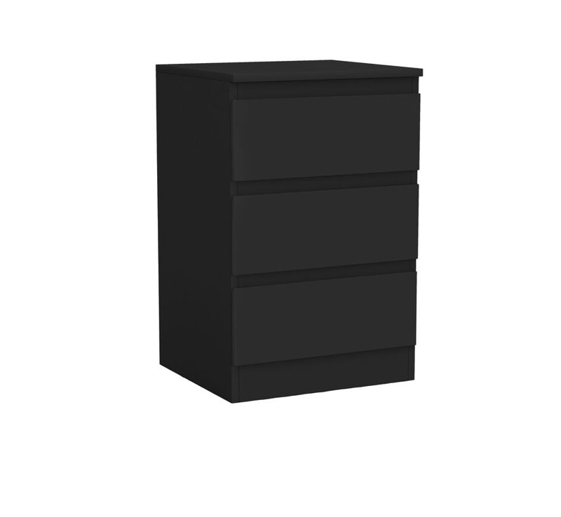 Prakrit 40cm W 3 - Drawer Chest of Drawers, Black