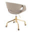 Chaise de travail en métal doré et similicuir gris clair-873416851