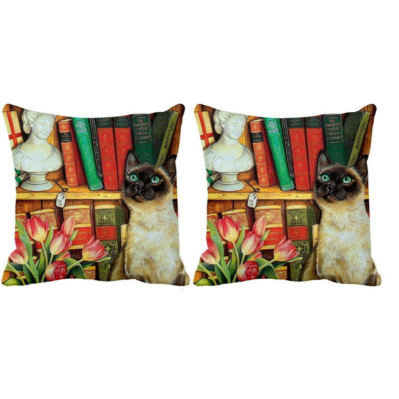  Housse et insert de coussin pour chat siamois Pawndering
