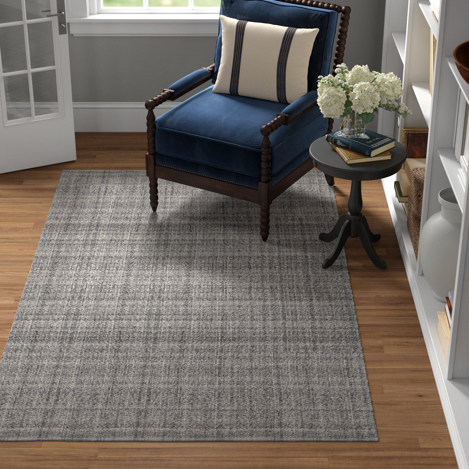 Fleurette Handmade Rug, Rectangle 5' x 8'