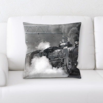 Train Microsuede Reversible Throw Pillow