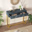 Console Scaggs moderne avec rangement et table d'entrée étroite et élégante avec deux tiroirs rayés-117216639