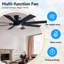 Ventilateur de plafond 52 po à 8 pales 52 lumières avec télécommande moderne 3 couleurs 6 vitesses -1618568341