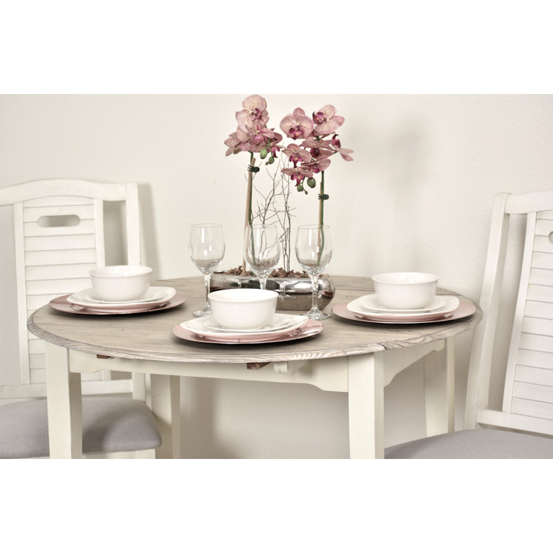 Islamorada - 42" Drop Leaf Dining Table - Dapple Grey and Blanc Finish