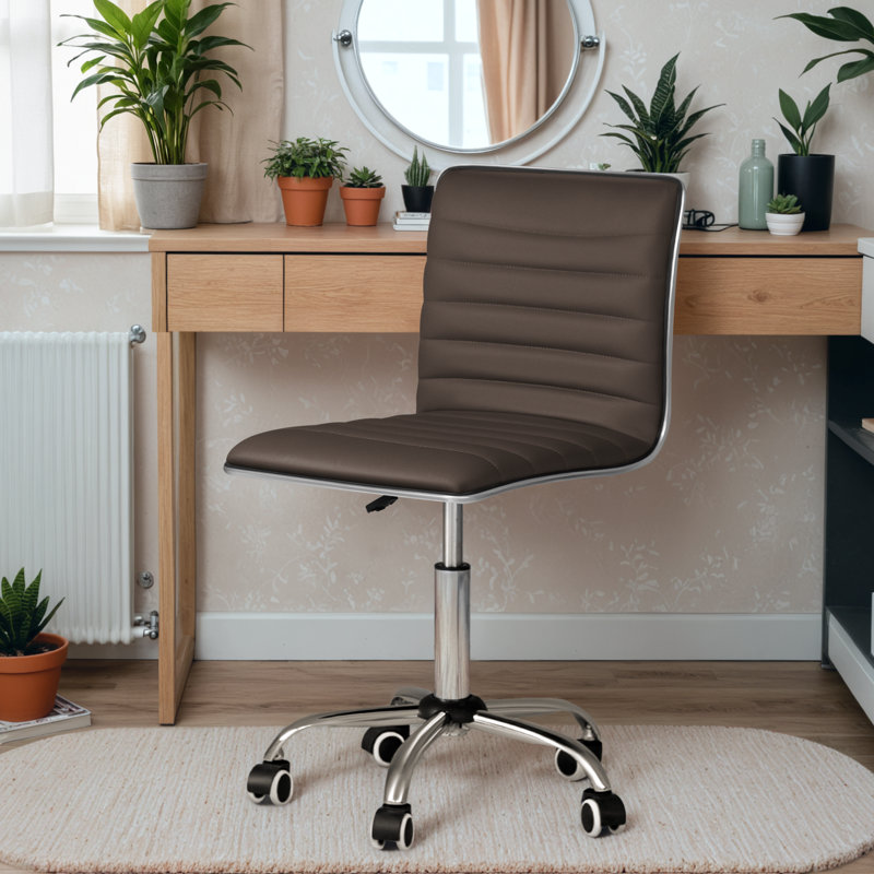 Chaise de bureau d'ordinateur Kaycee, Brun