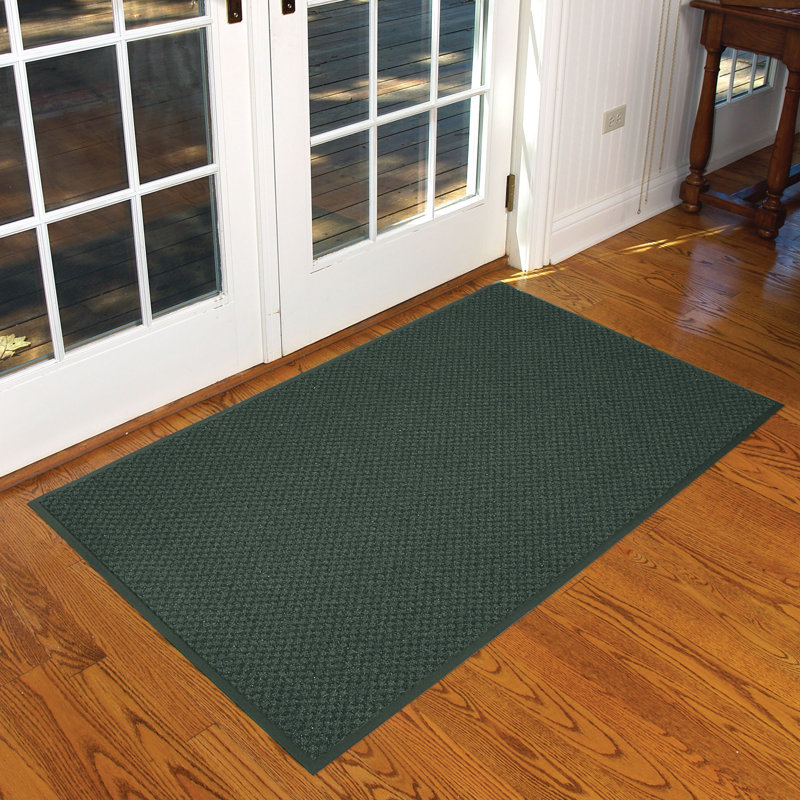 Paillasson d’extérieur de préférence Uni Yaeko, Rectangle 2 pi x 3 pi, Vert forêt