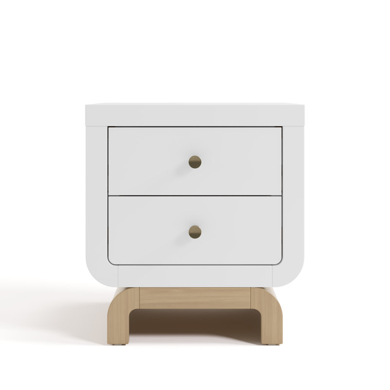 Santorini 2 Drawer Nightstand, White