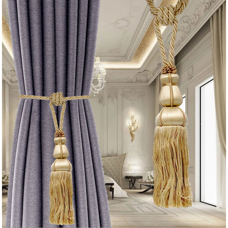 Bleier Rayon 10" Curtain Tieback, Ivory