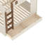 Lit superposé double sur double avec tiroirs de rangement, tablettes et crochets, fabrication en bois massif, aucun sommier nécessaire, beige et naturel