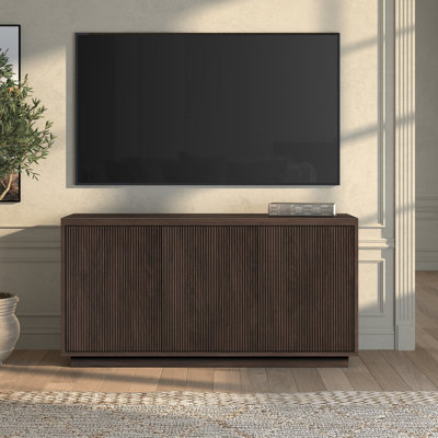 Kelsey Rectangular Fluted TV Stand for TV's up to 55" in Alder Brown