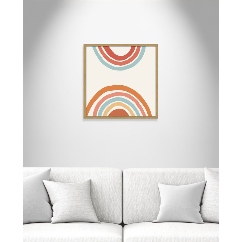 Rainbow Hills II - peinture encadrée, H 24,75 po x l 24,75 po x P 0,75 po, Grain de bois naturel