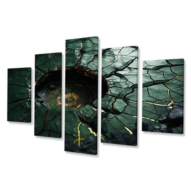 Pierre verte émeraude verte Amazonite Geode I - ensemble d'art mural multipode en géode de pierre