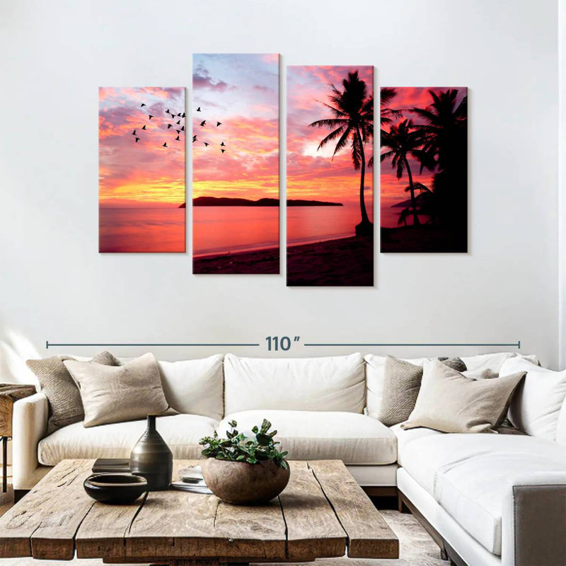 Gillard Red Tropical Gillard, 54" H x 84" W