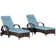 Shemsie Outdoor Metal Chaise Lounge with Table , Cushion Included