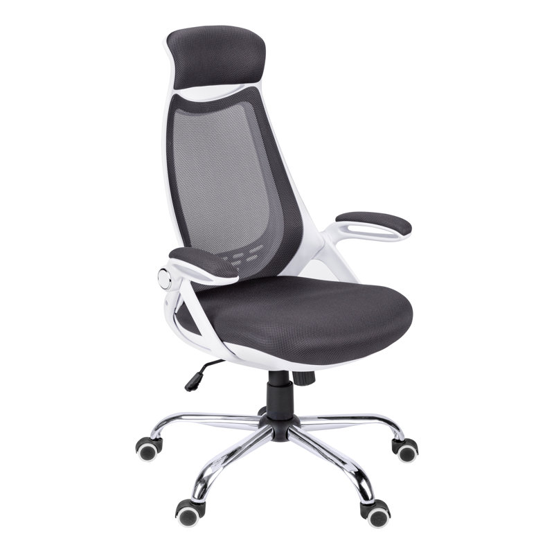 Baggett Office Chair, Adjustable Height, Swivel, Ergonomic, Armrests, Computer Desk, Work, Metal, White