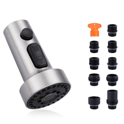 3 Function Kitchen Faucets Head Replacement With 9-Adapters
