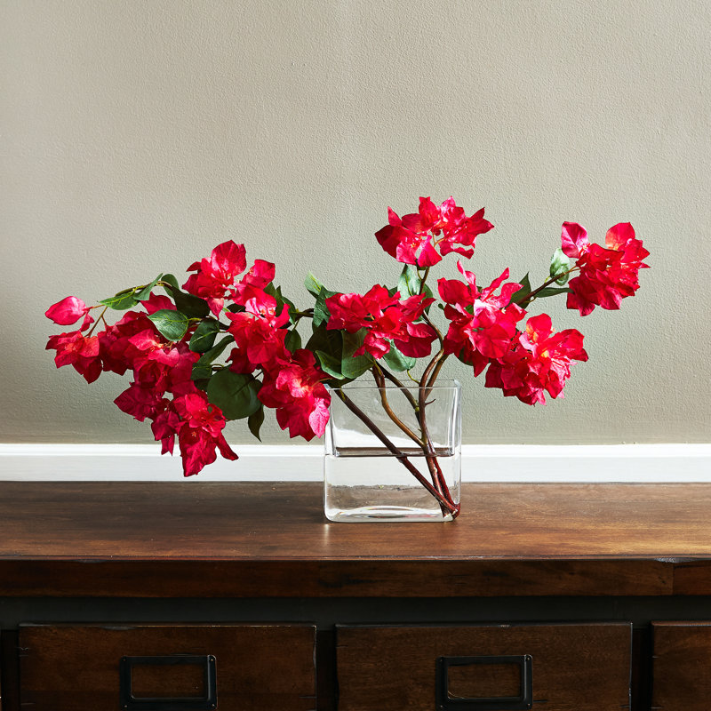Arrangement de bougainvilliers dans un vase en verre Real Touch