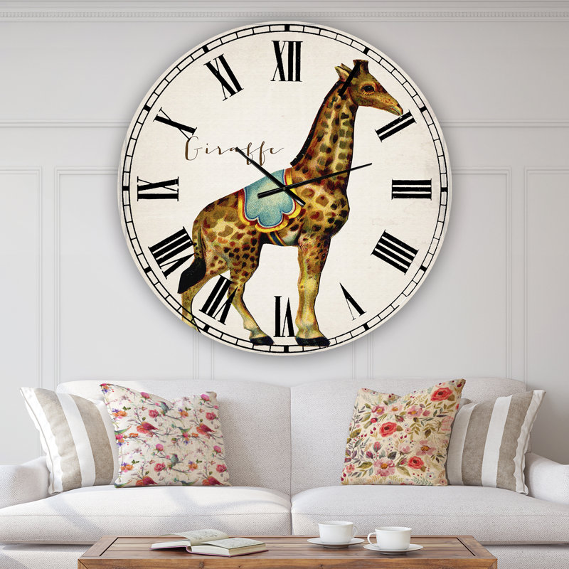 Horloge murale surdimensionnée girafe, Moyen