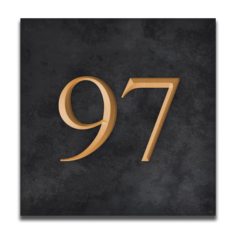 Velia 17.78cm H Stone House Number, 97, Gold